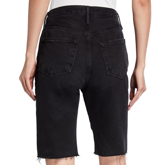 NWT Frame Le Vintage Bermuda Distressed Denim Shorts Washed Black 25 - Picture 2 of 11